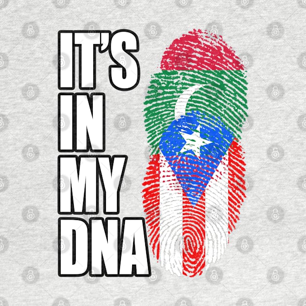 Puerto Rican And Maldivian Mix DNA Flag Heritage by Just Rep It!!